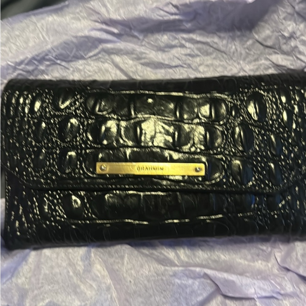 Brahmin Black Embossed Wallet
